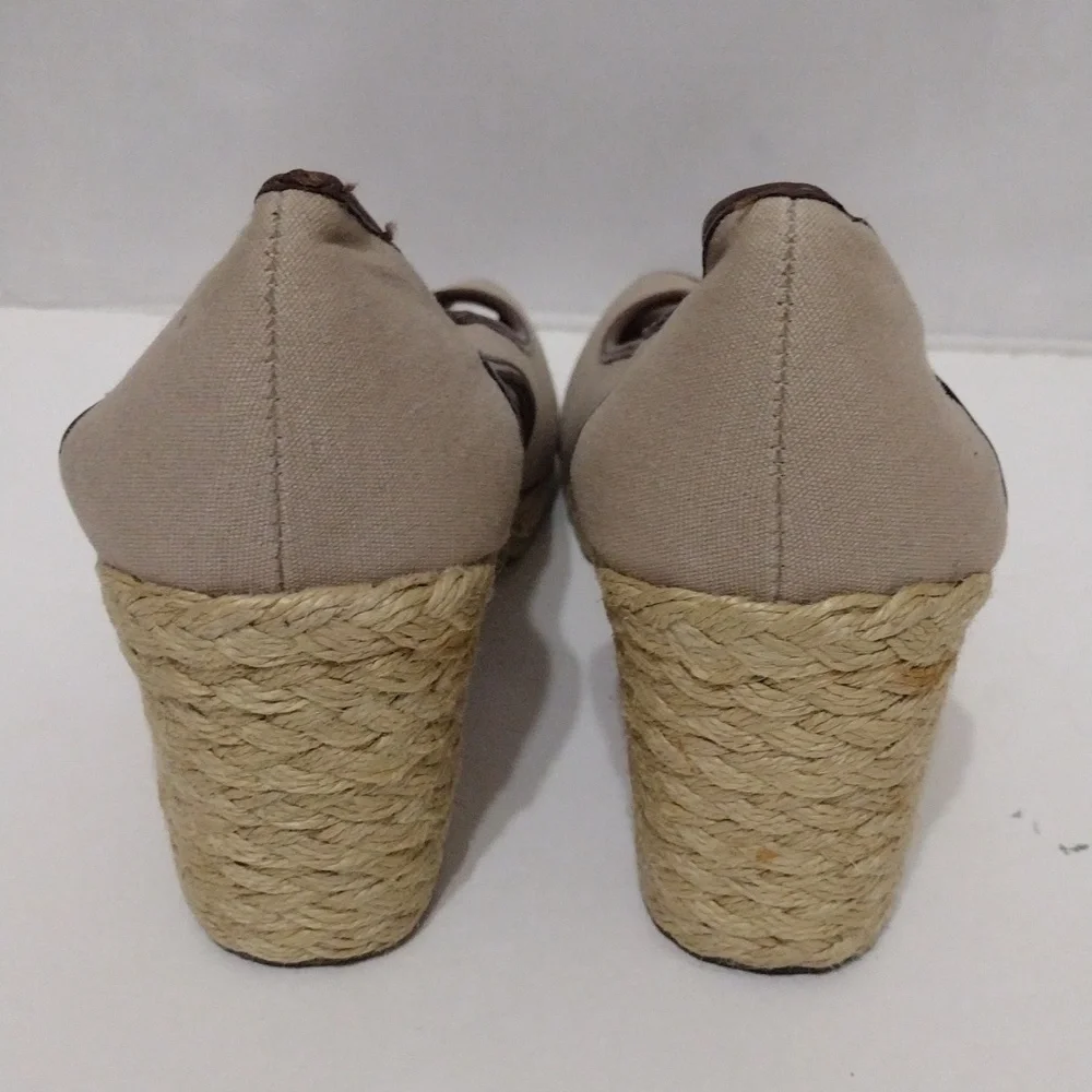 Chaps Daye Platform Espadrille Open Toe Wedge Sandals 7.5 Chic Summer